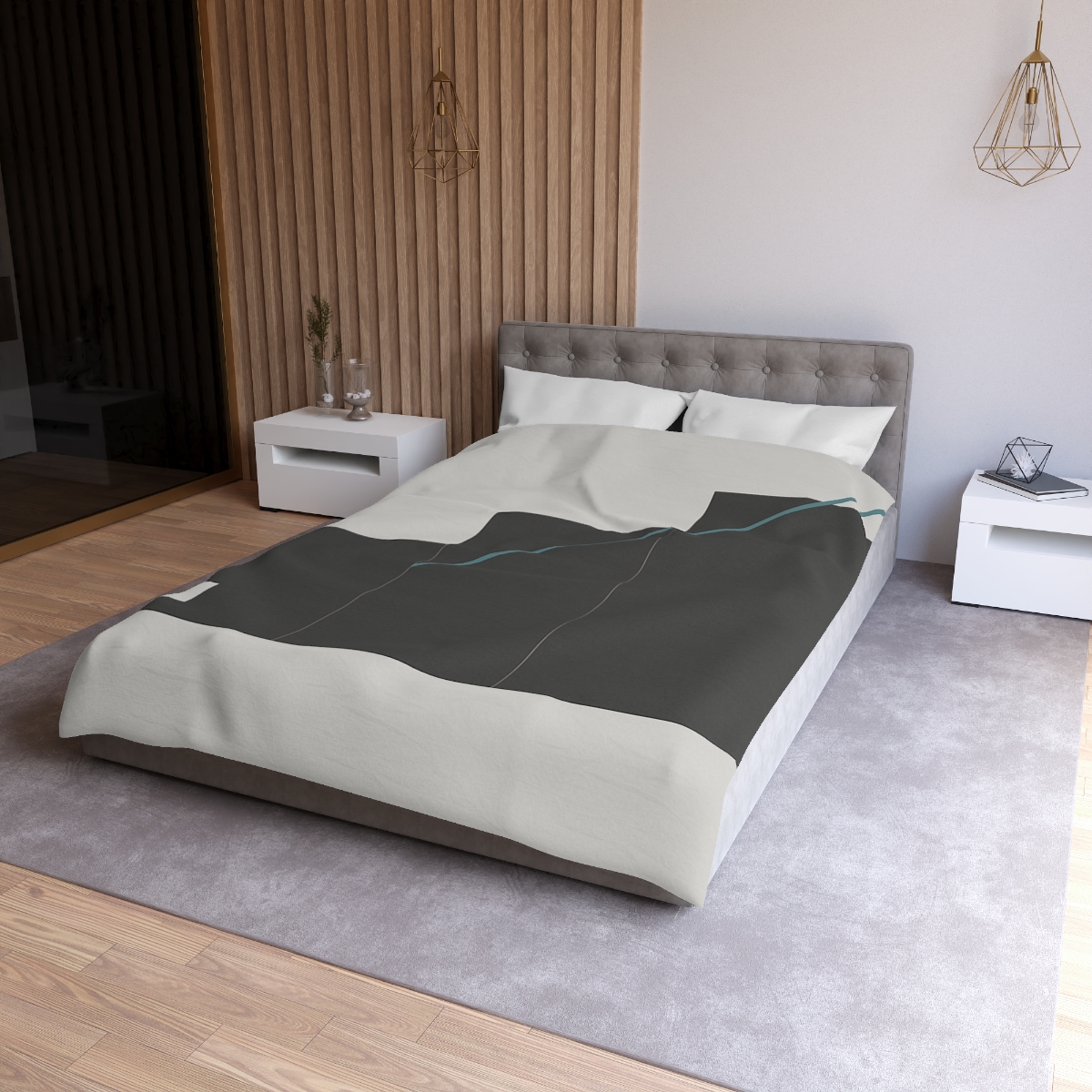 Stepped Rectangles With Quiet Diagonal designer printed duvets