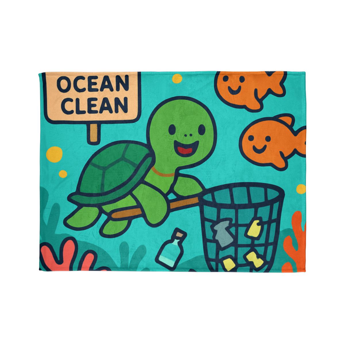 Coral Reef Clean Up Crew custom blankets