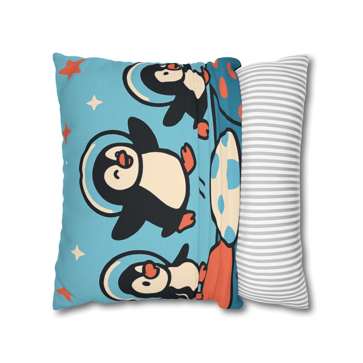 Planet Hopper Penguins trendy patterned pillow cases