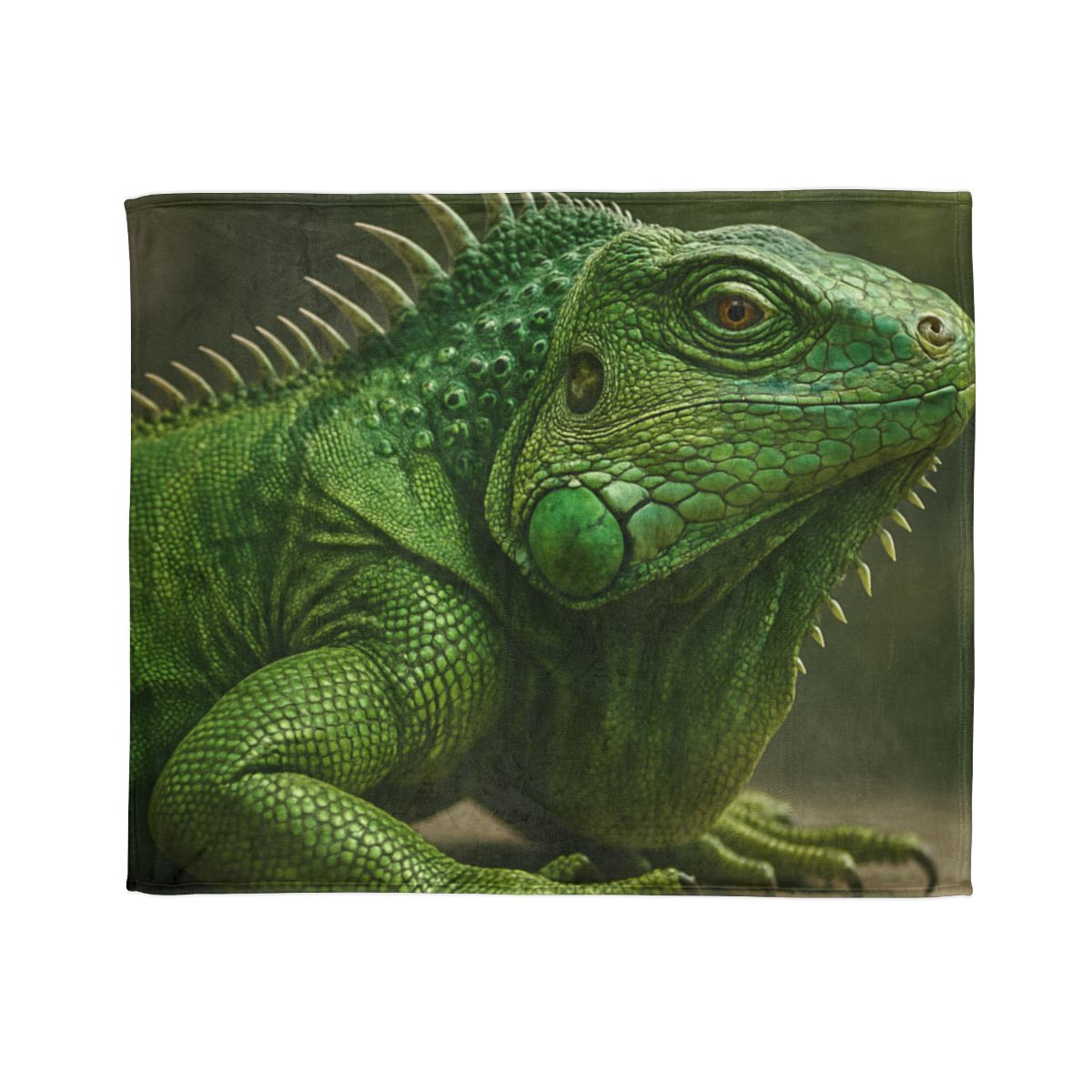 Stone Quiet Green Iguana personalized cozy blankets