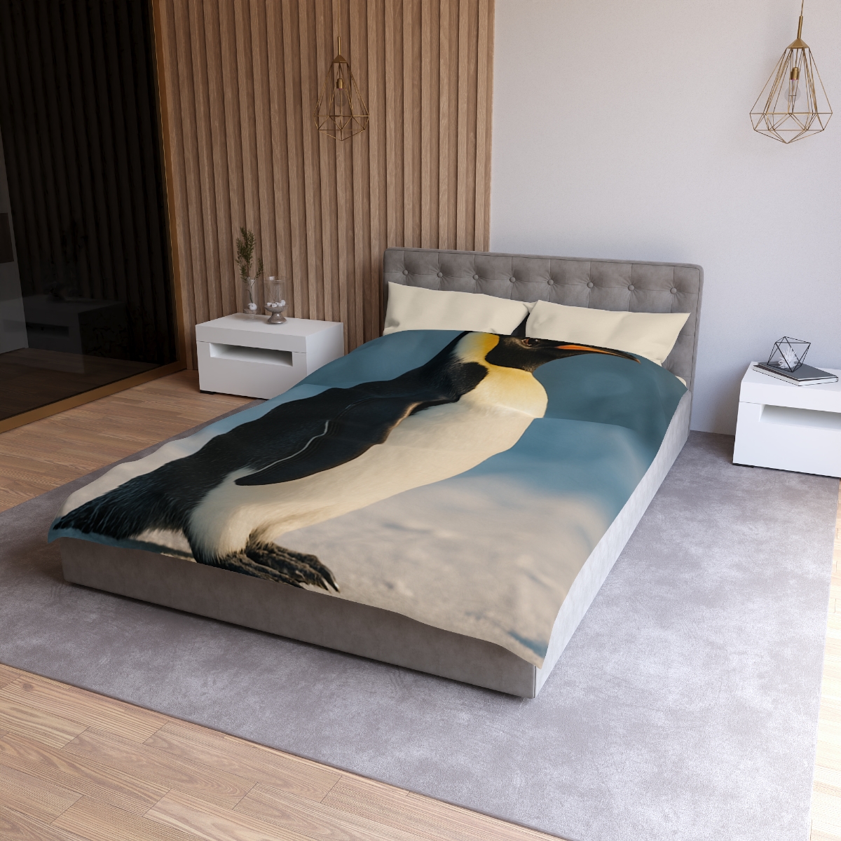 Silver Horizon Emperor Penguin personalized bedding duvets