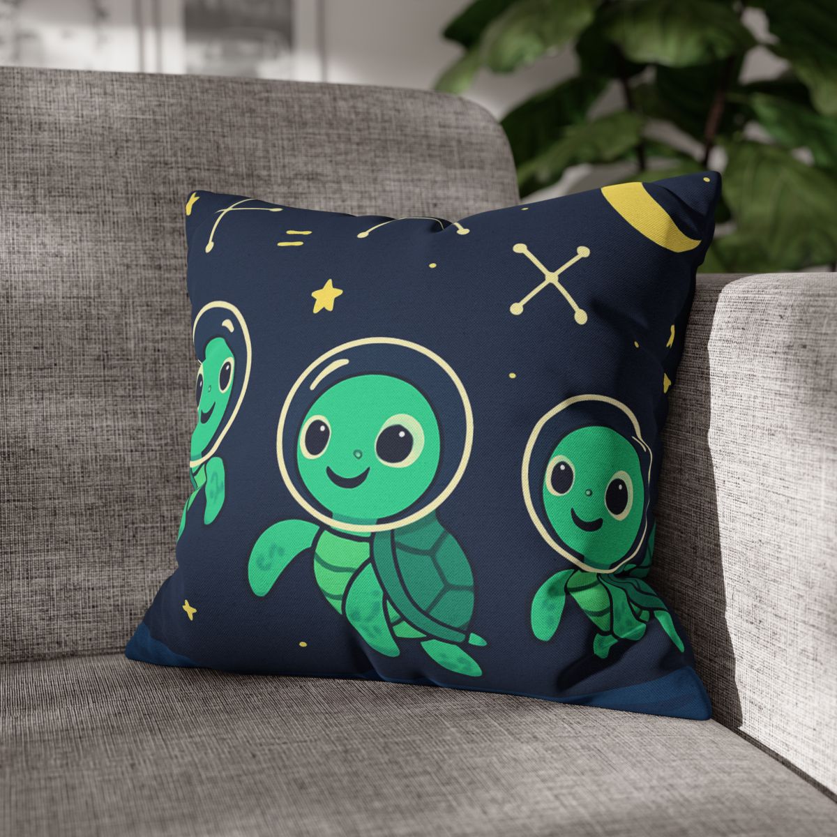 Space School Of The Curious Sea Turtles designer print pillow cases