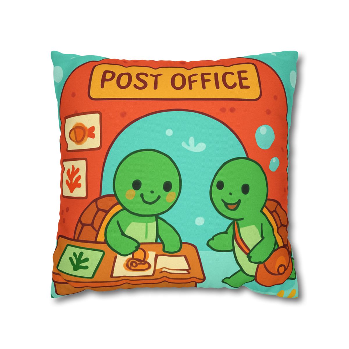 Coral Reef Post Office Run By Sea Turtles soft cotton pillow cases