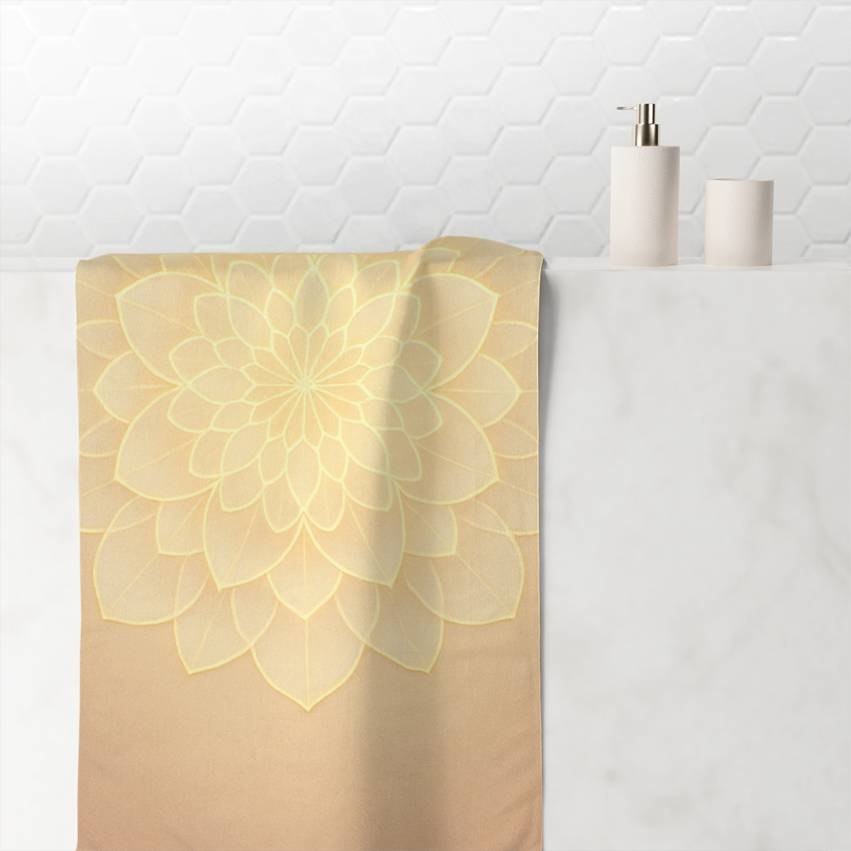 Petal Lattice Halo personalized bath towels