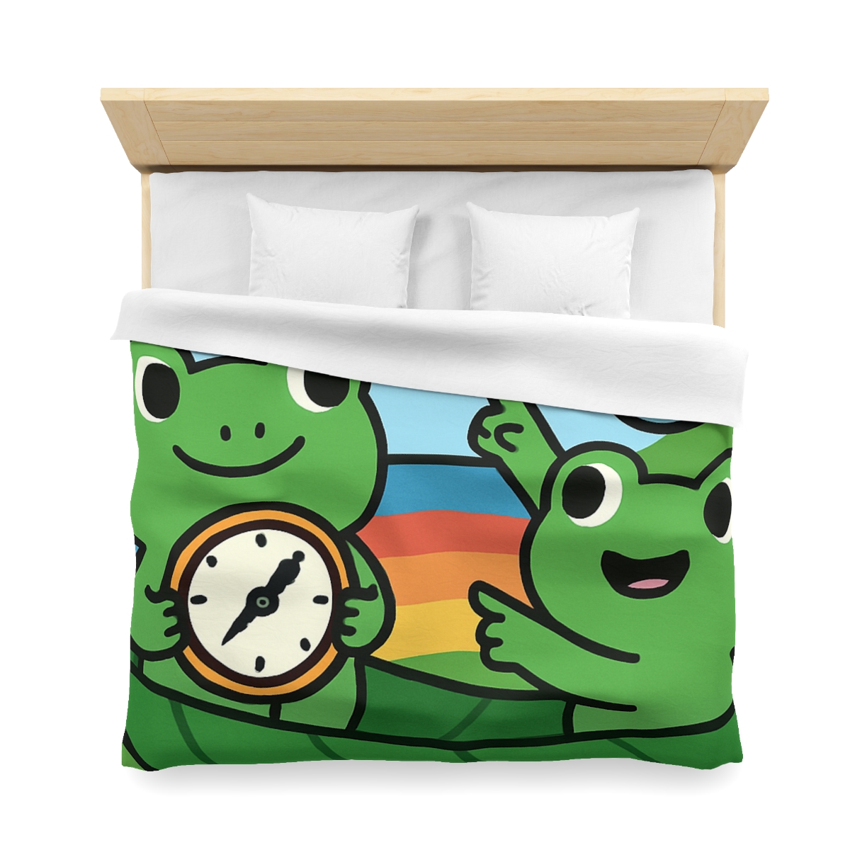 Rainbow River Time Travel Frogs duvets for gifts