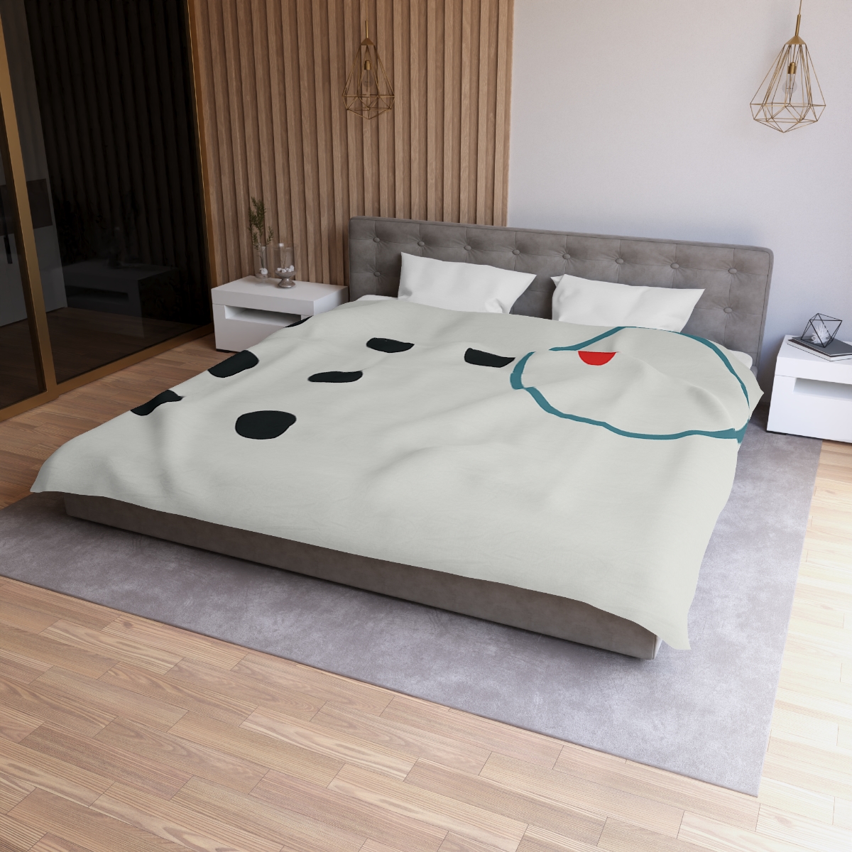 Broken Grid With One Orbit Ring designer printed duvets