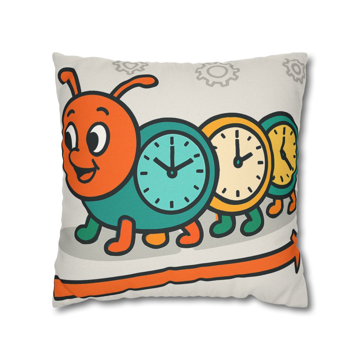 Clockwork Caterpillar Time Trek trendy patterned pillow cases