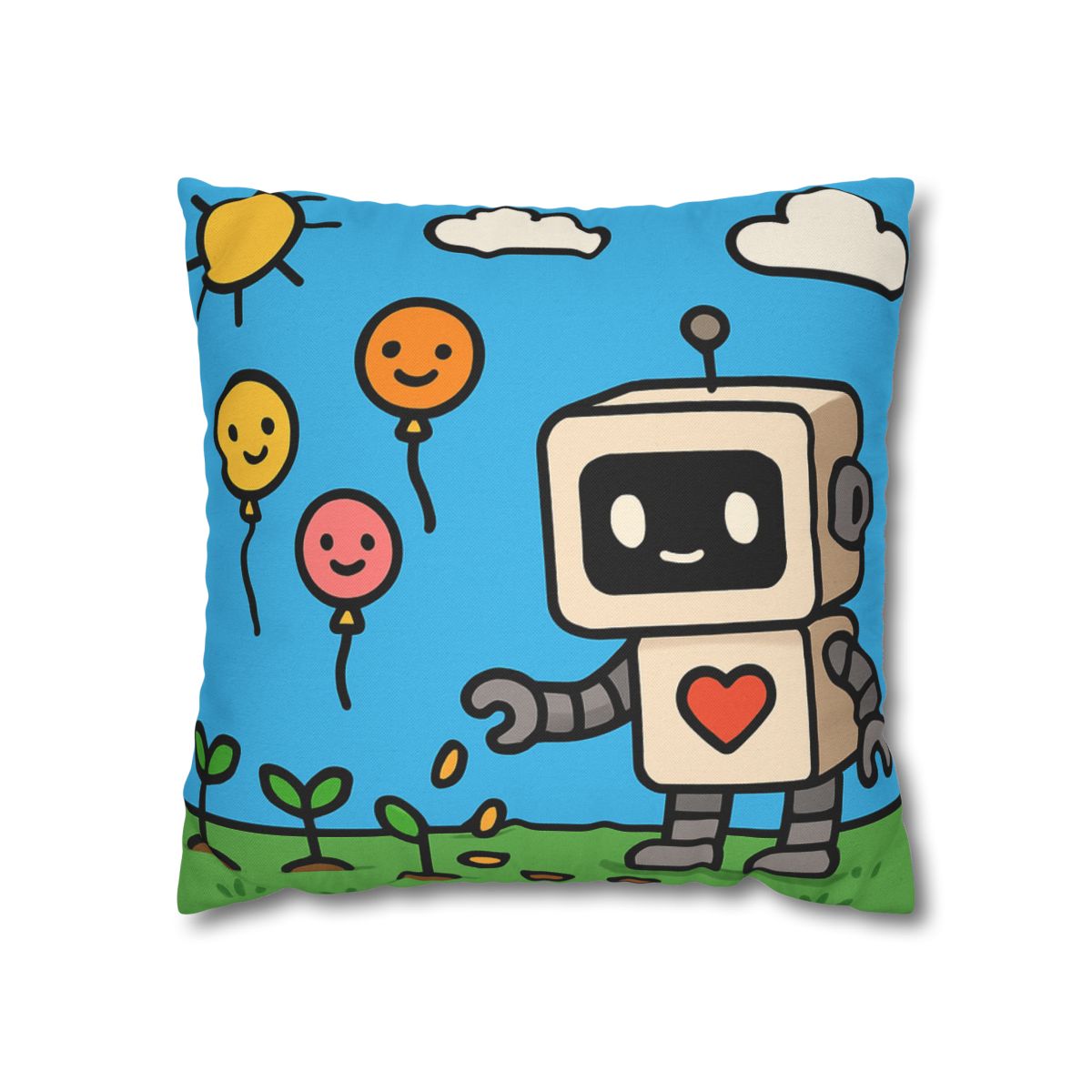 Robot Garden Of Flying Seeds stylish decorative pillowcases