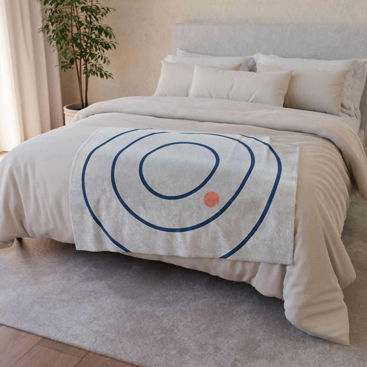 Three Calm Rings With Accent Dot designer printed blankets