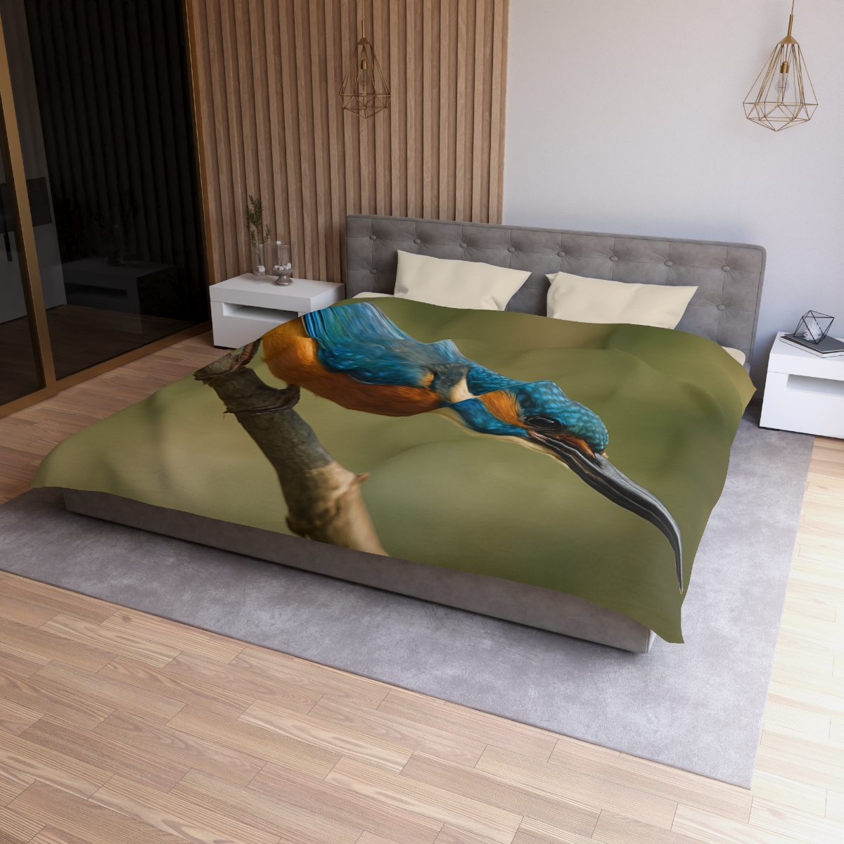 Kingfisher Sapphire Dive unique patterned duvets