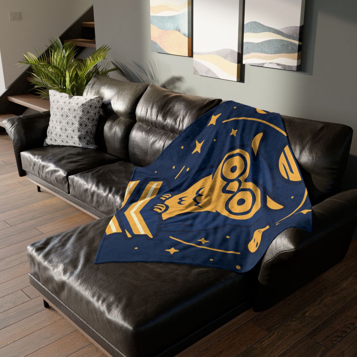 Galactic Owl Library personalized cozy blankets