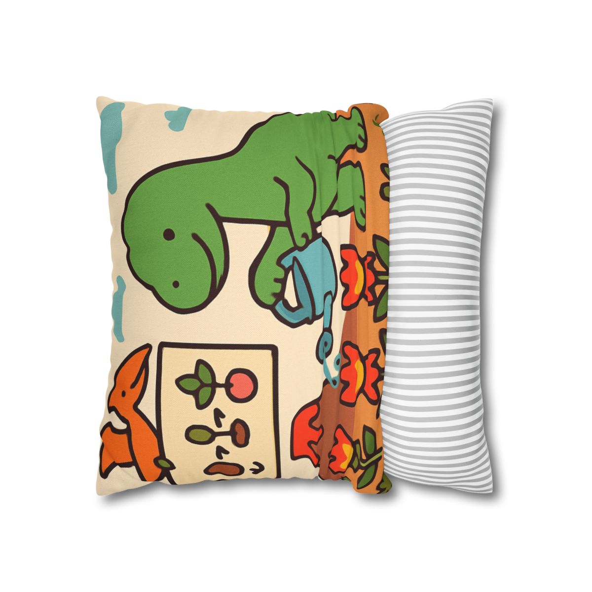 Volcano Garden Of Friendly Dinosaurs trendy patterned pillow cases