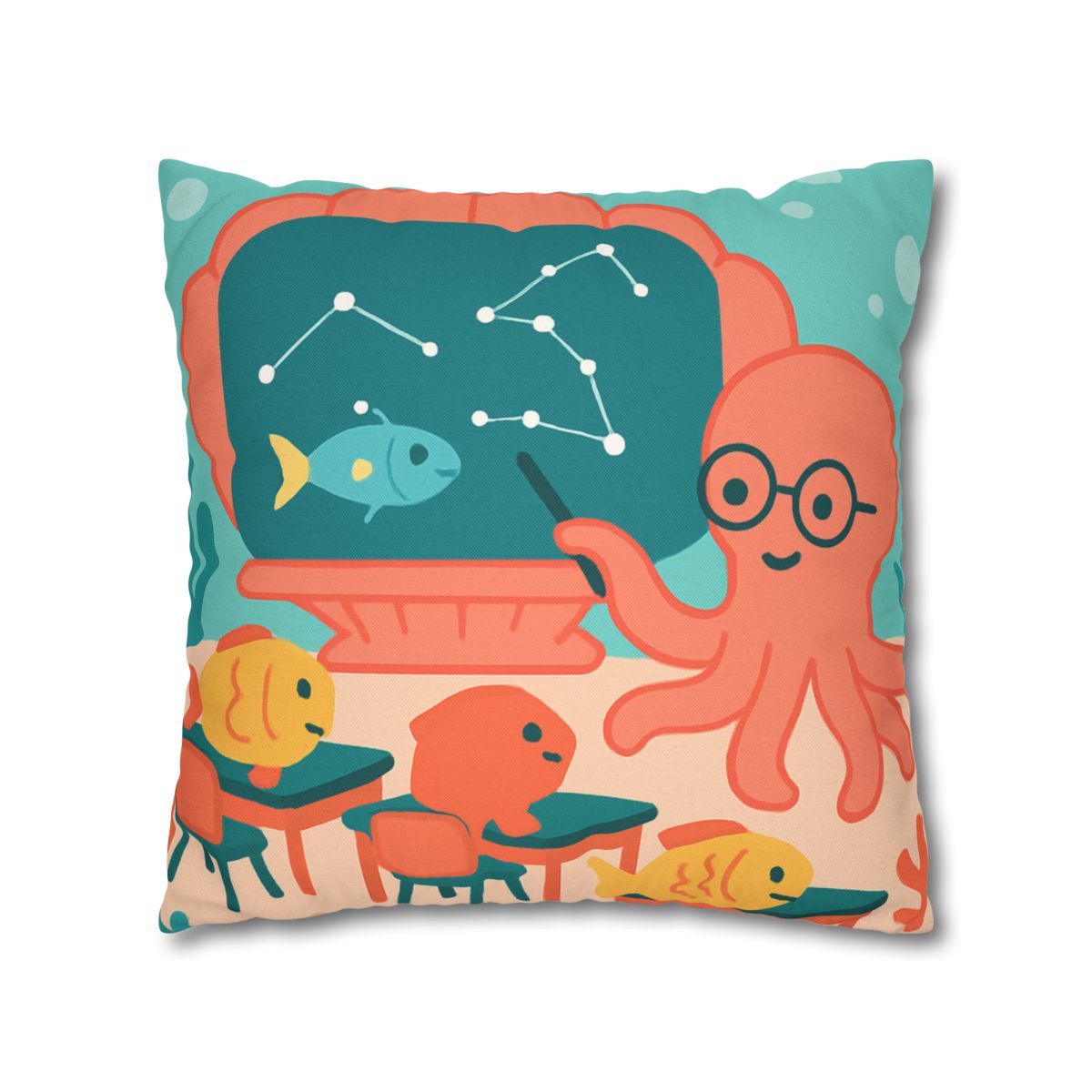 Cosmic Coral Classroom soft cotton pillow cases