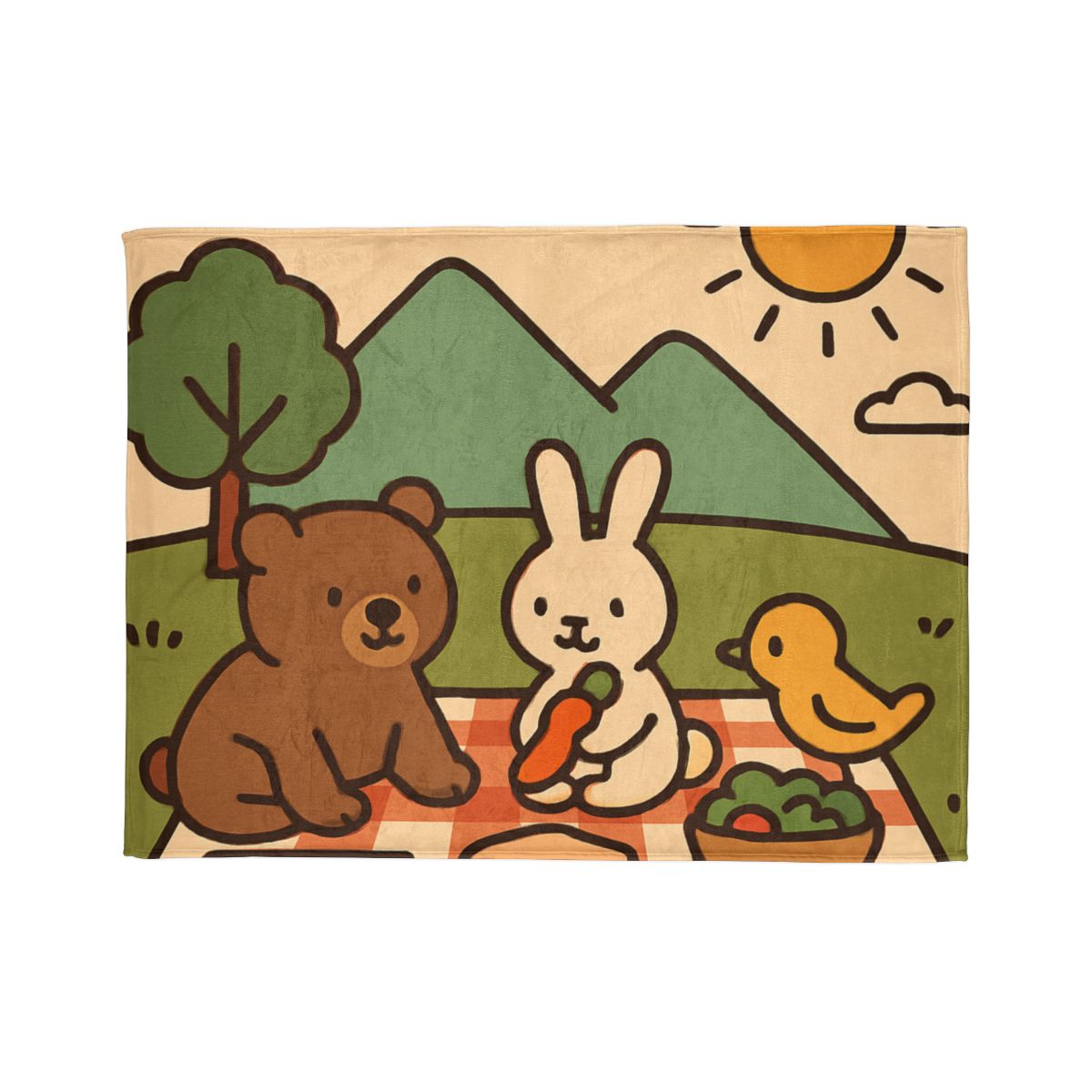 Mountain Picnic Pals trendy patterned blankets