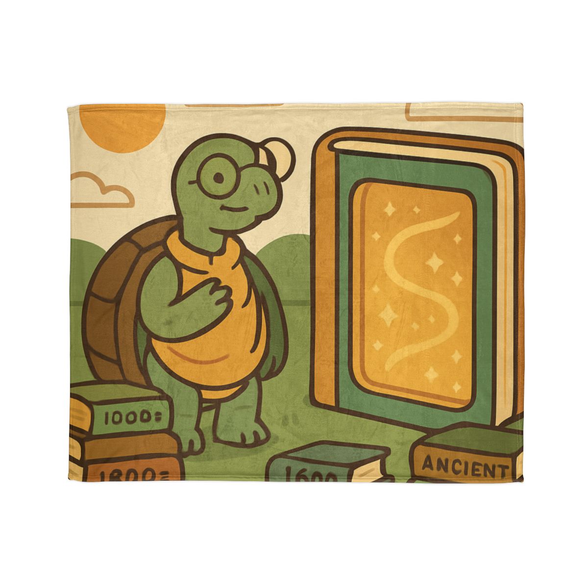 Time Traveling Tortoise Library designer printed blankets