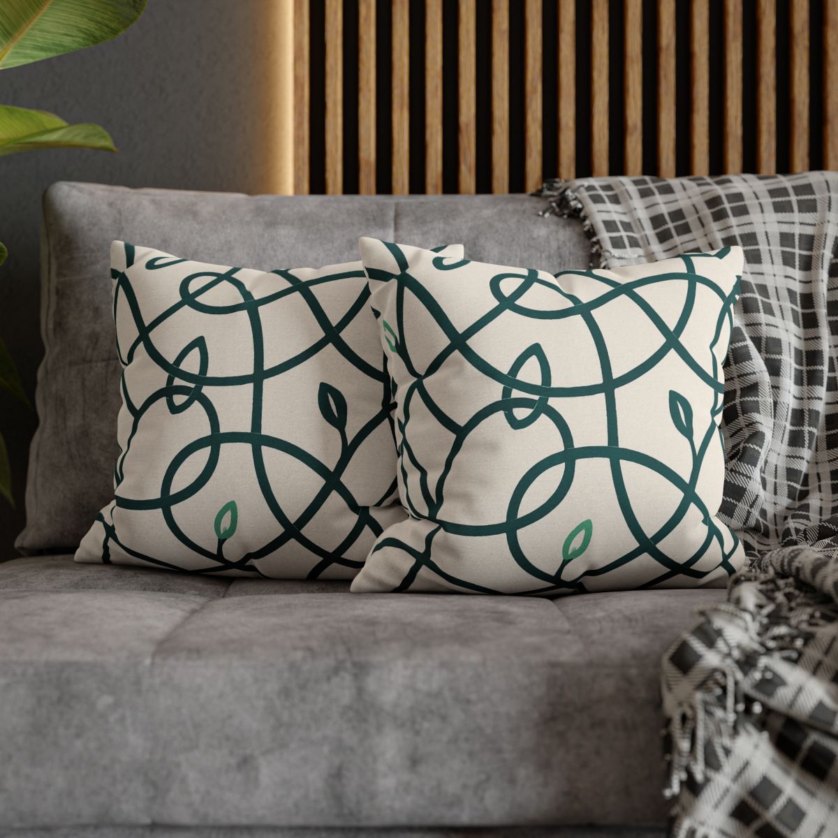 Vine Circuit Interlace personalized pillow covers