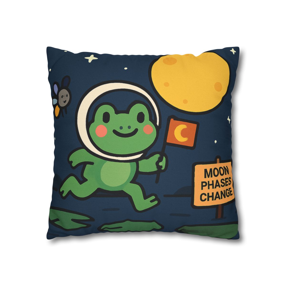 Moonlight Marsh Frog Astronaut unique gift pillow cases