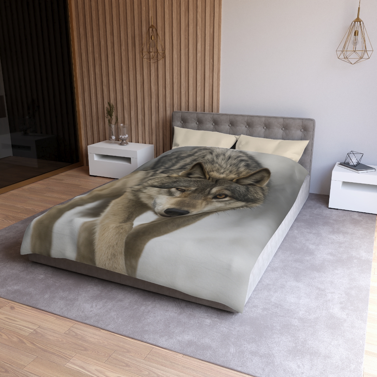 Silver Hush Gray Wolf unique patterned duvets