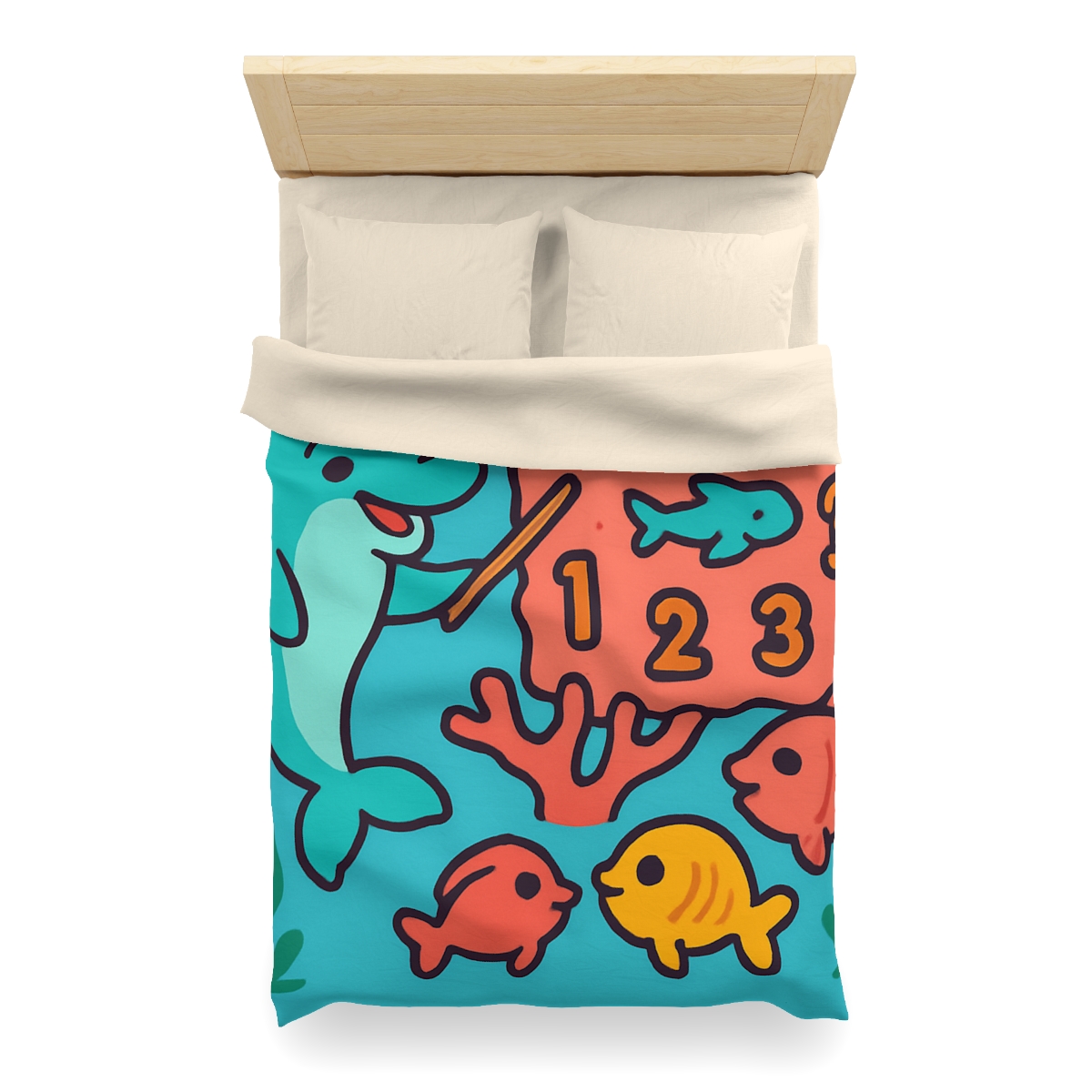 Cosmic Coral Reef Classroom personalized bedding duvets
