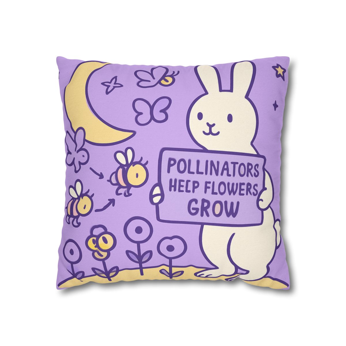 Moon Garden Pollinator Parade custom pillow cases