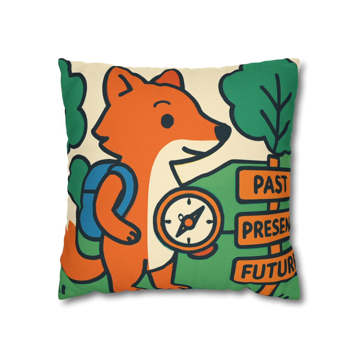 Time Traveling Forest Fox trendy patterned pillow cases