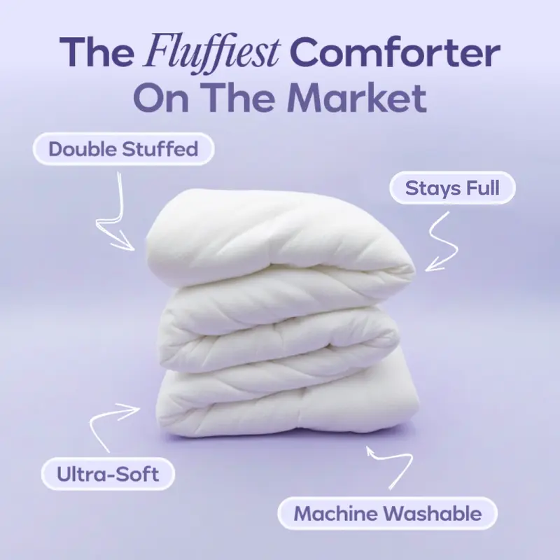 Mellow Sleep |&nbsp;MarshMellow Comforter - Double-Stuffed Ultra-Soft A-Class Fabric Heat-Adaptive Vegan Fill OEKO-TEX Certified Machine Washable 4