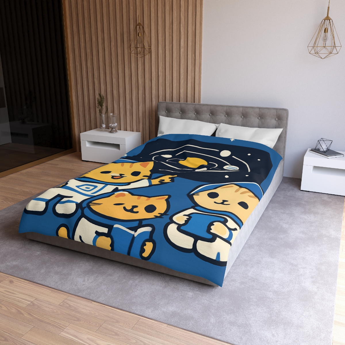 Space School For Curious Cats personalized bedding duvets