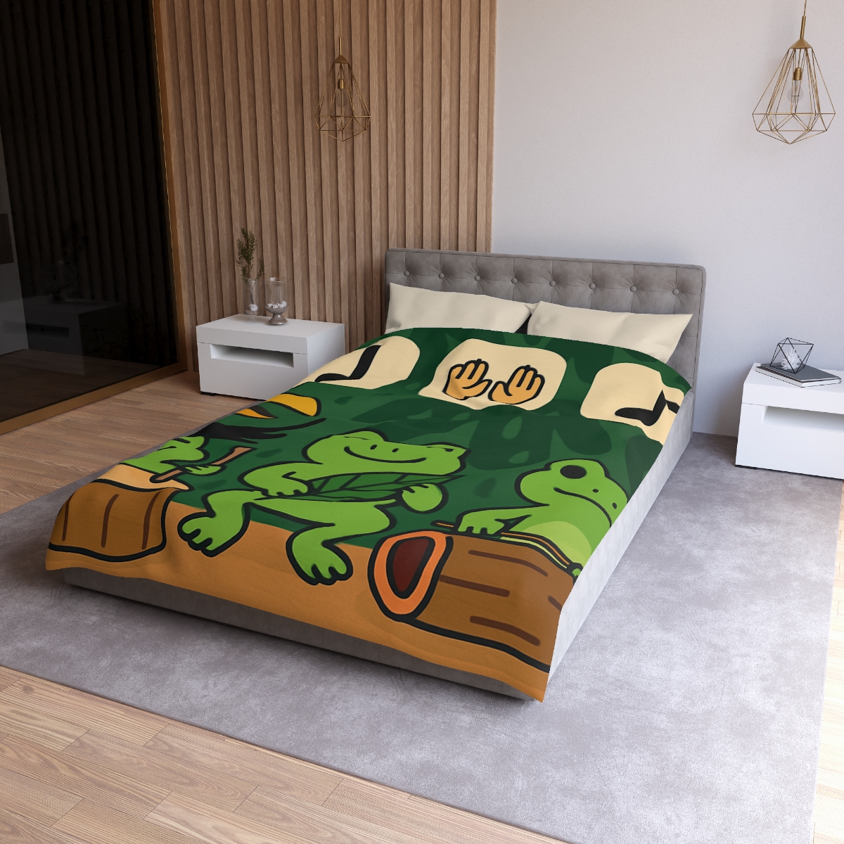 Jungle Rain Rhythm With The Frog Band soft comforter duvets