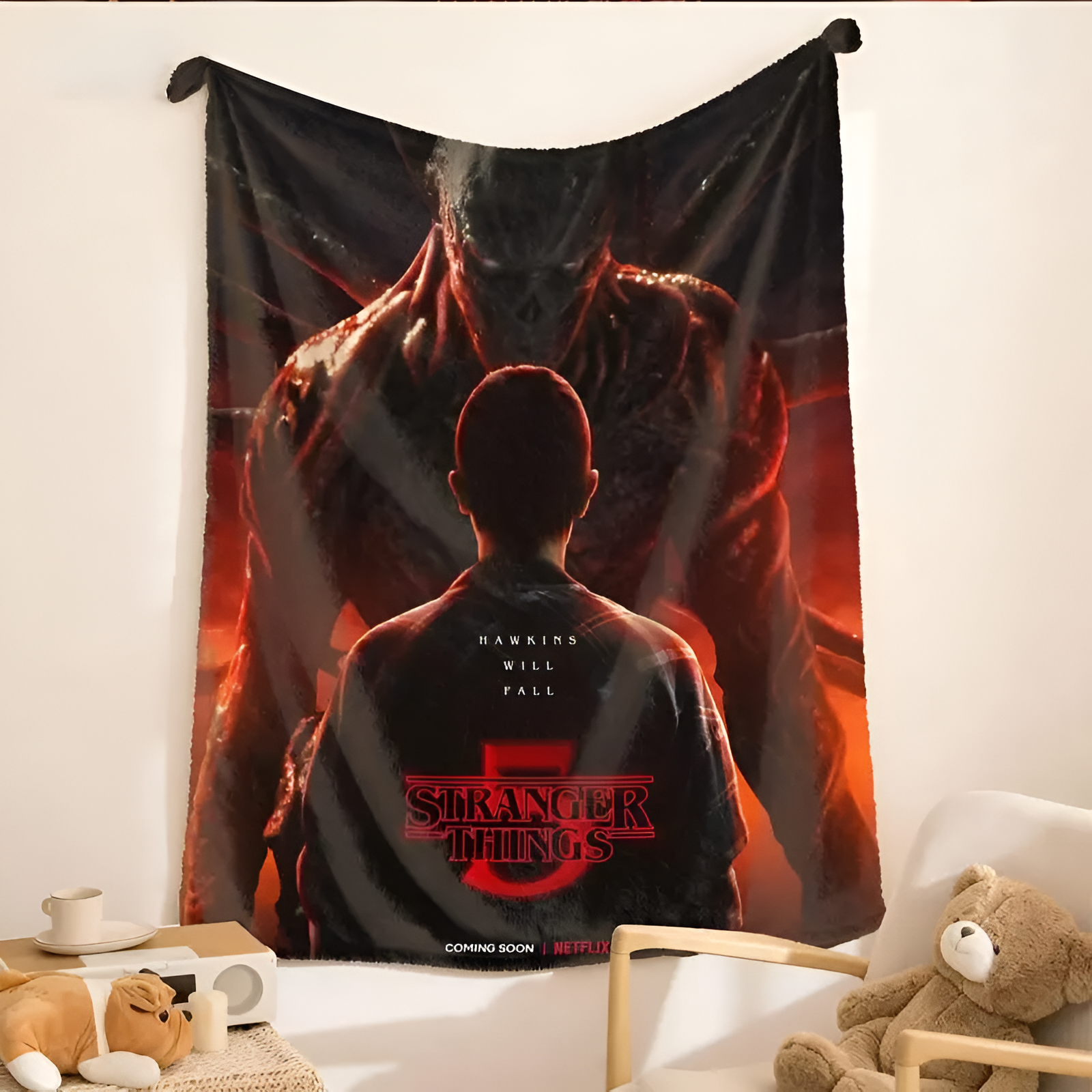 Stranger Things Season 5 Blanket Wrap Up the Final Battle – Stranger Things 5 Blanket, Where Courage Meets Comfort Super Soft Flannel Fleece,Christmas and Halloween Gifts Lightweight Cozy Plush for Sofa Couch Bed Travel.