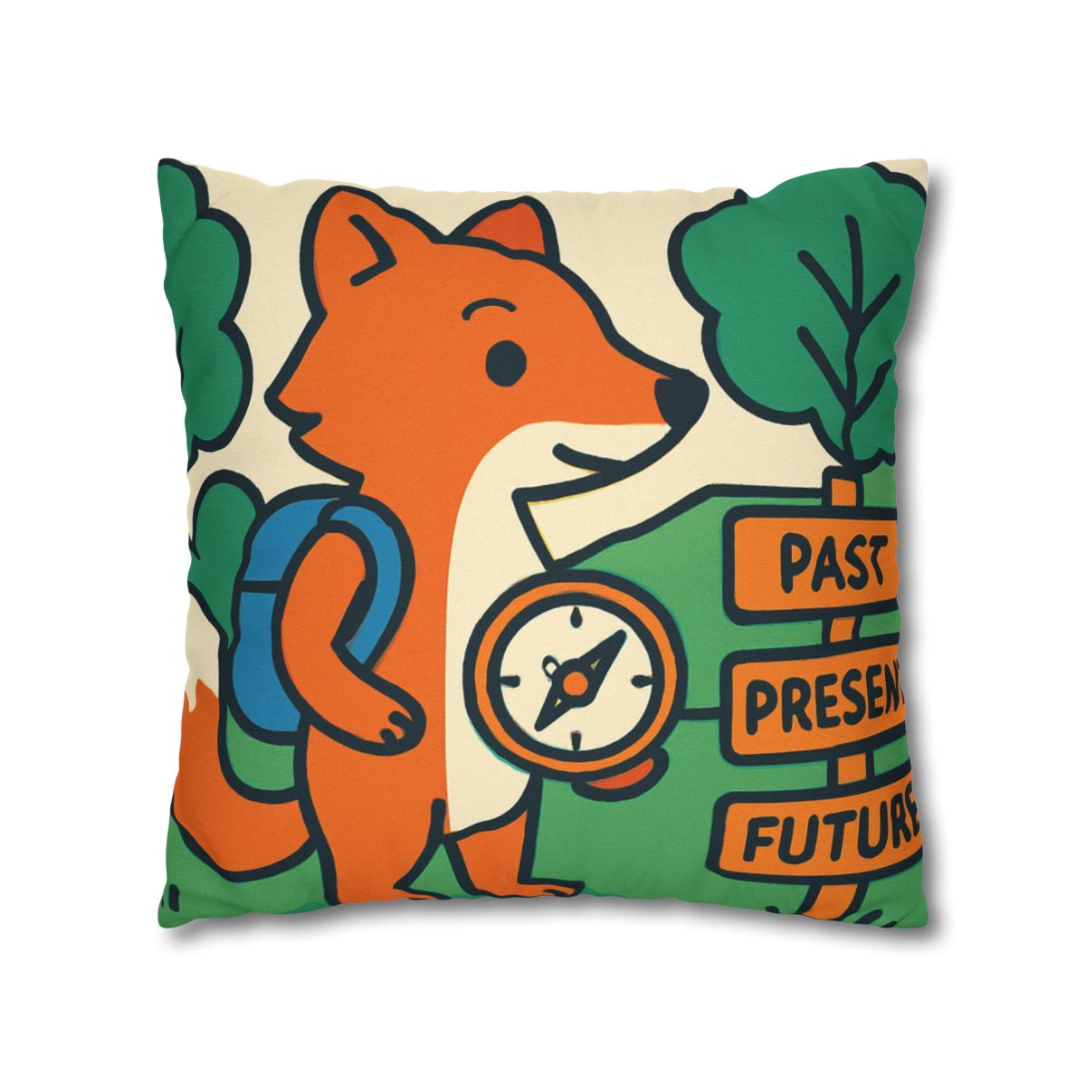 Time Traveling Forest Fox trendy patterned pillow cases