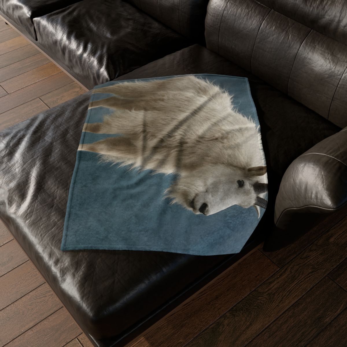 Glimmer Peak Mountain Goat designer printed blankets