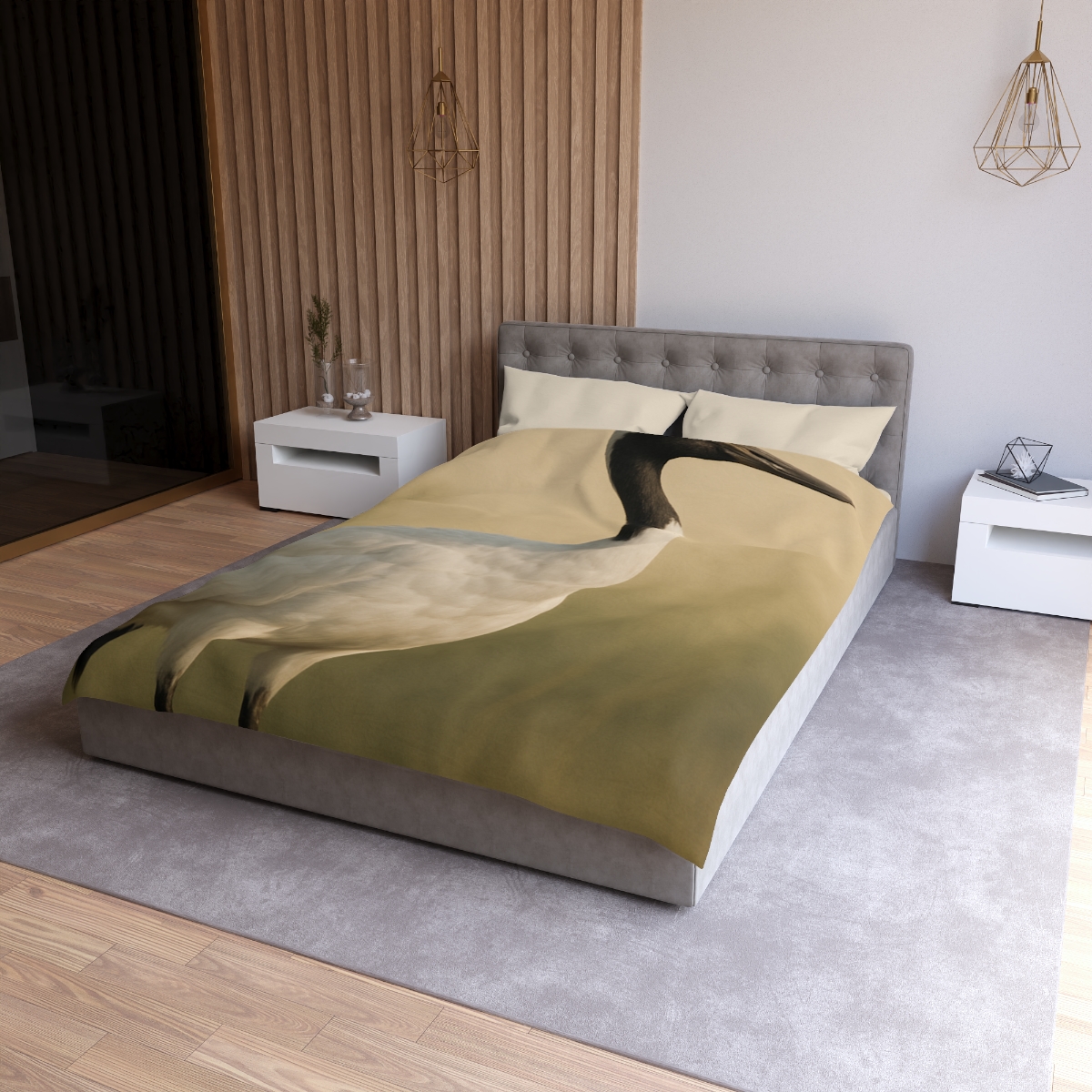 Quiet Halo Red Crowned Crane warm winter duvets