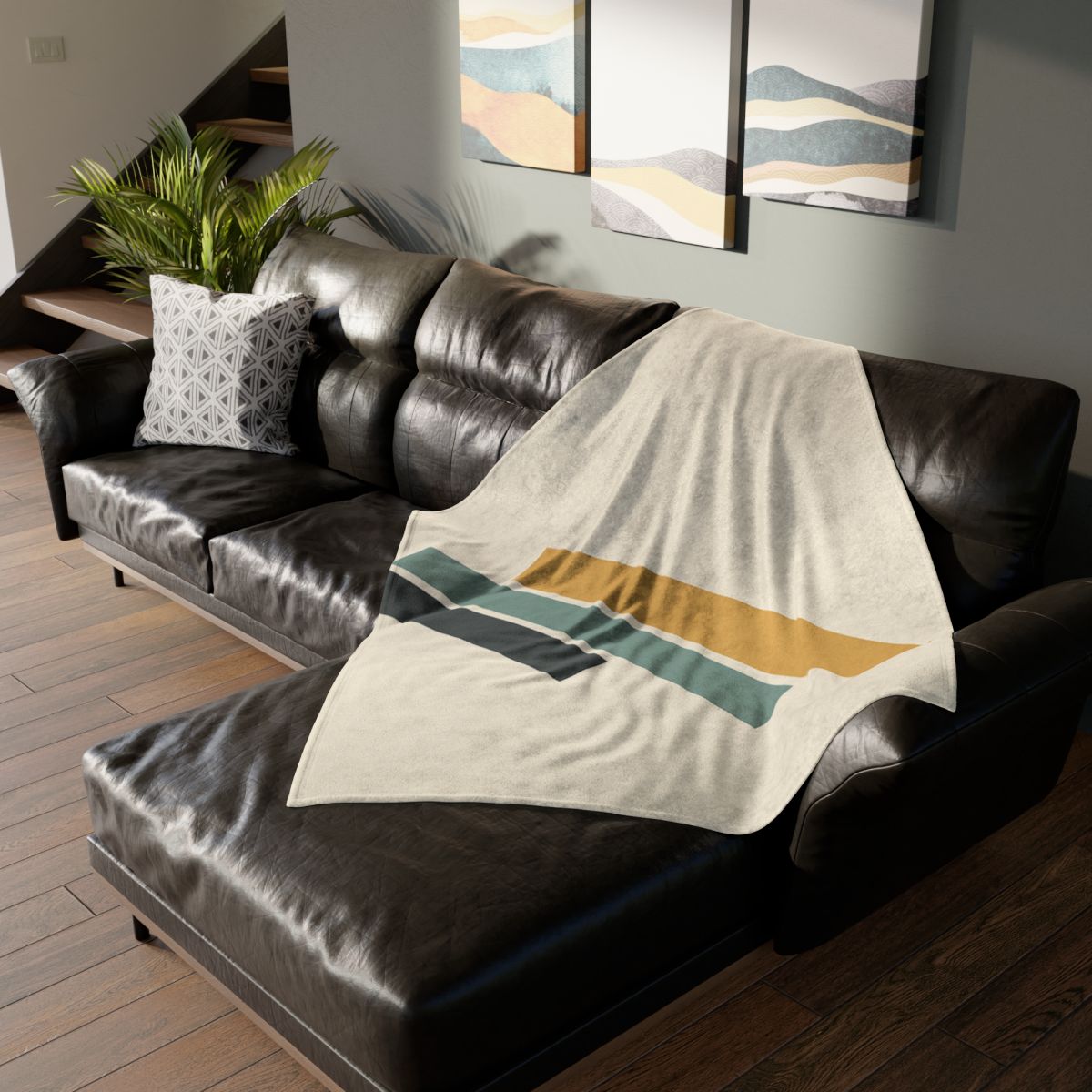Stepped Rectangle Rhythm decorative home blankets