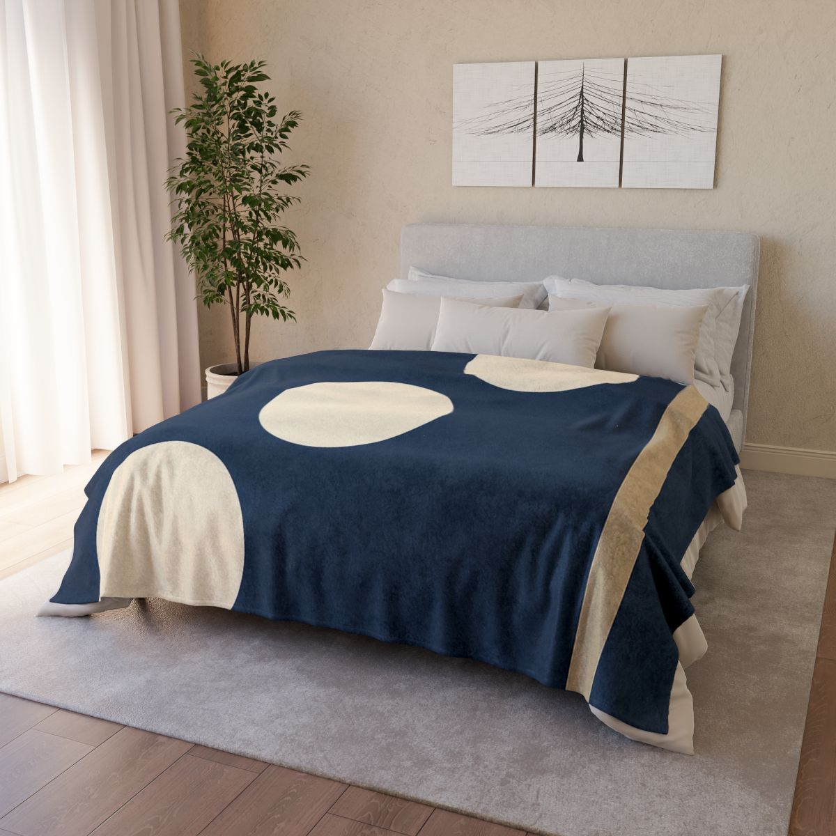 Staggered Trio With Vertical Bar stylish throw blankets