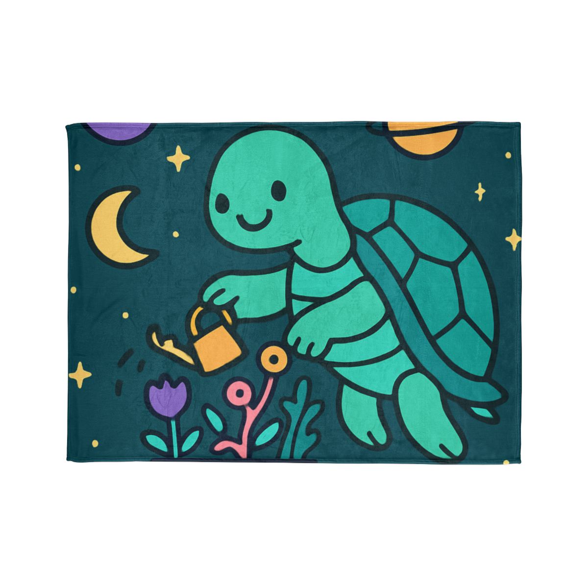 Starlight Sea Turtle Garden personalized cozy blankets