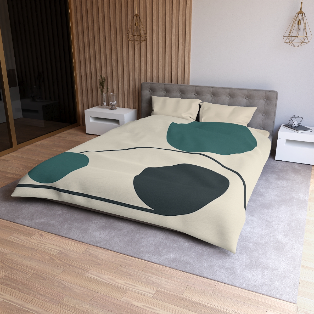 Offset Trio With Subtle Arc soft comforter duvets