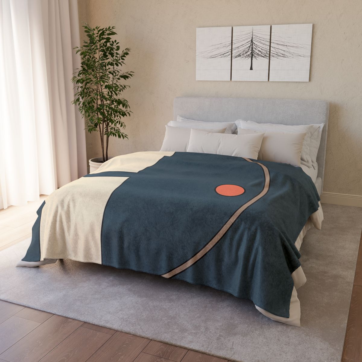 Offset Arc And Twin Rectangles stylish throw blankets