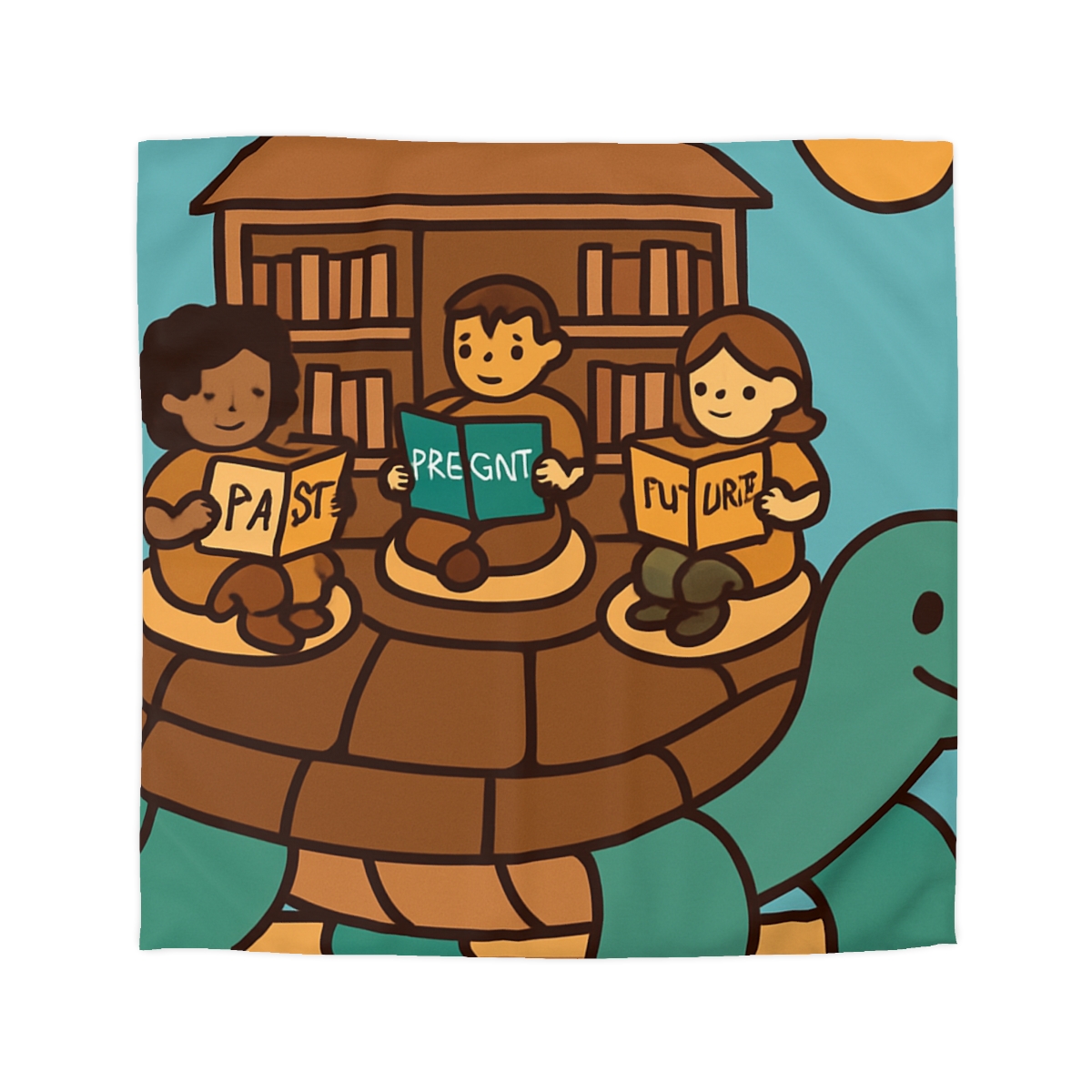 Time Traveling Turtle Library stylish duvet covers