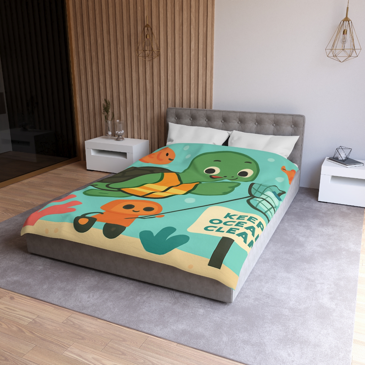 Coral Cleanup Turtle Patrol soft comforter duvets
