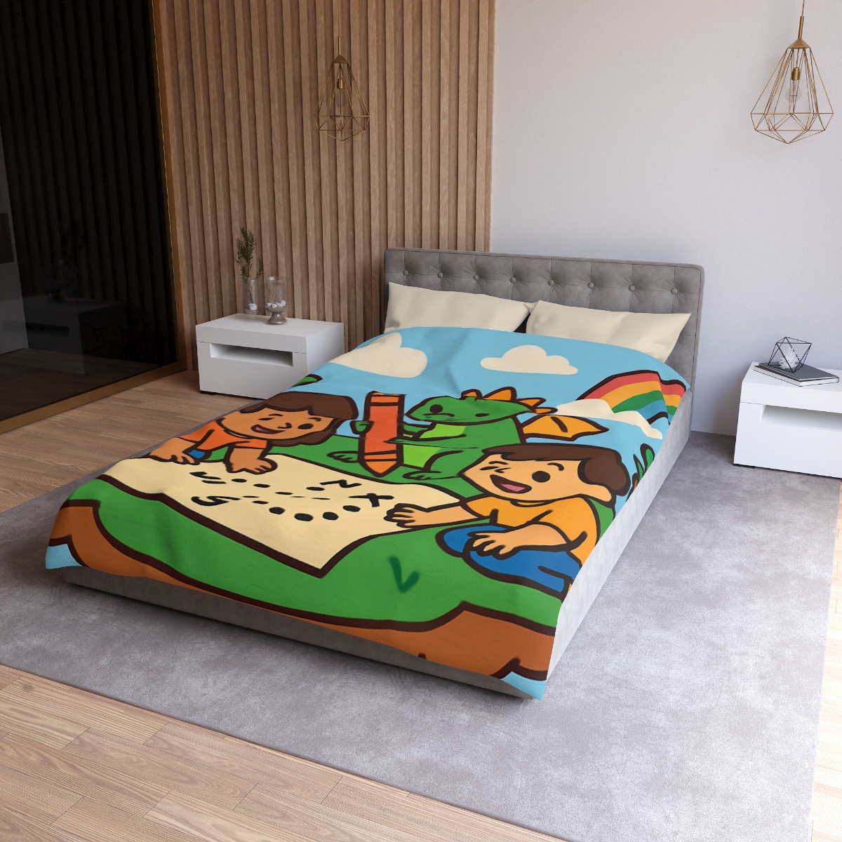 Sky Garden Map Makers With A Baby Dragon stylish duvet covers
