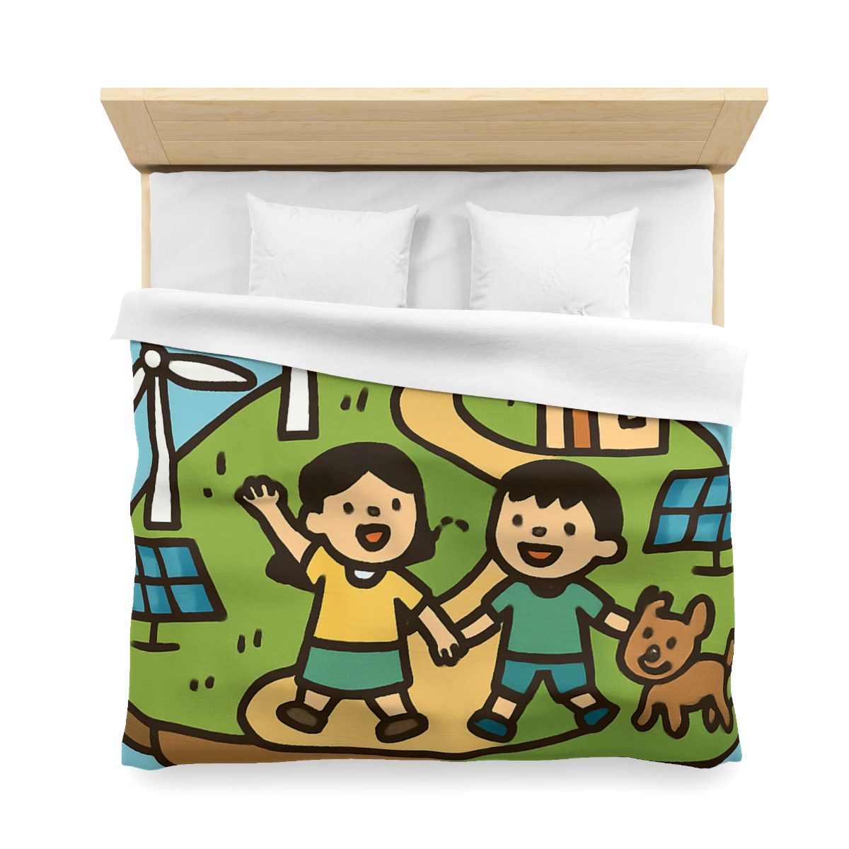 Floating Eco City Sky Island trendy bedroom duvets