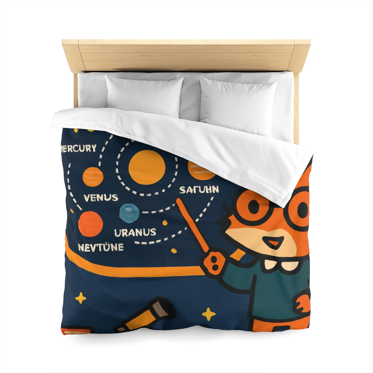 Comet Classroom With Star Map Fox unique patterned duvets