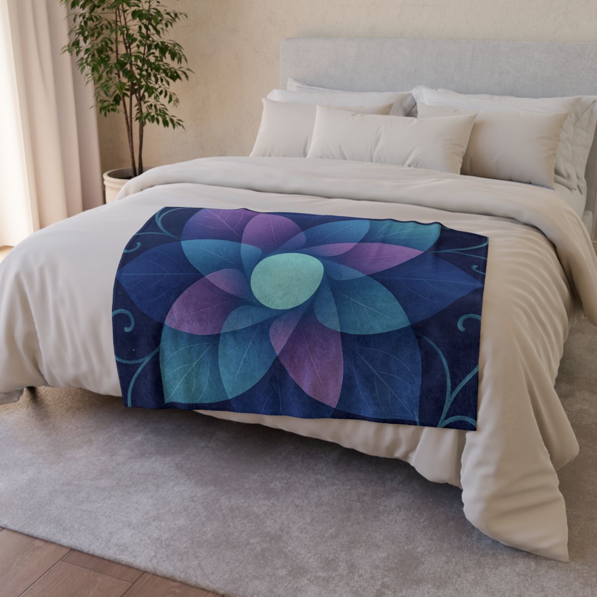 Petal Aperture Kaleidoscope personalized cozy blankets
