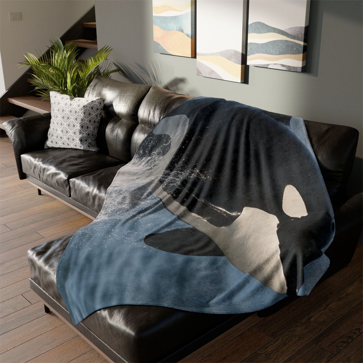 Tidal Monarch Orca soft fleece blankets