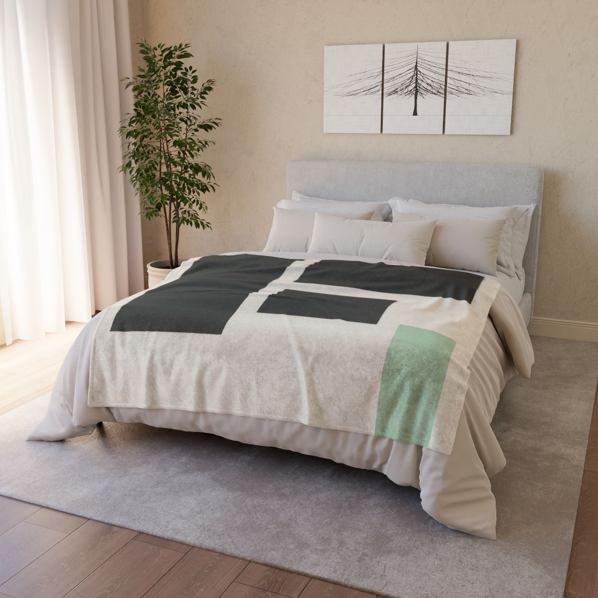 Offset Rectangle Quartet designer printed blankets