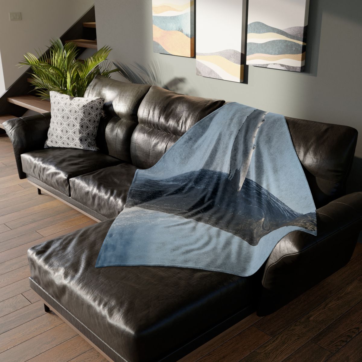 Humpback Whale Rising Calm custom blankets