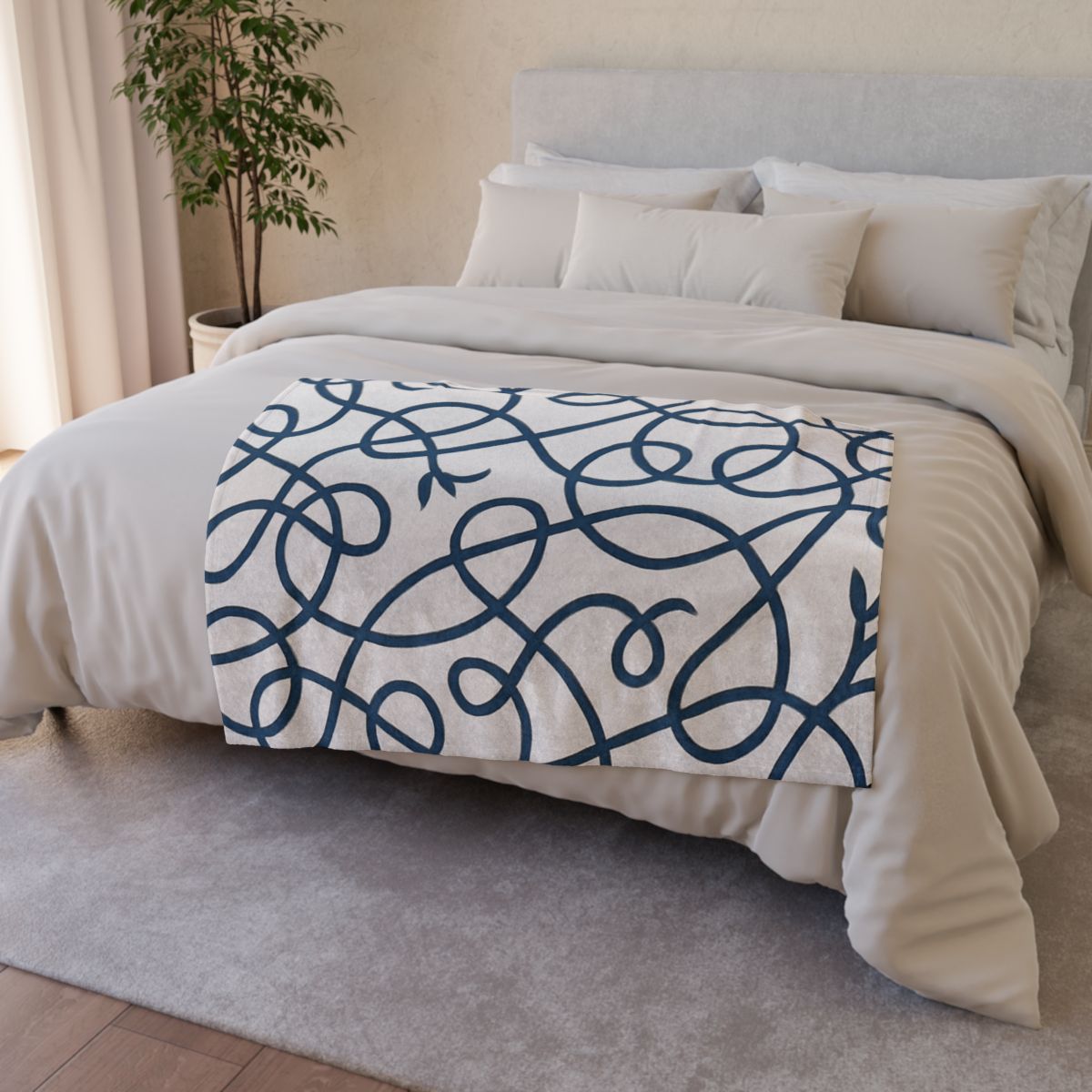 Tendril Loop Weave designer printed blankets