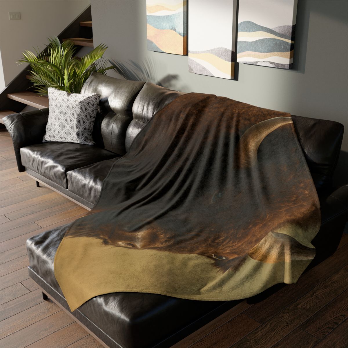 Thunder Stillness American Bison soft fleece blankets