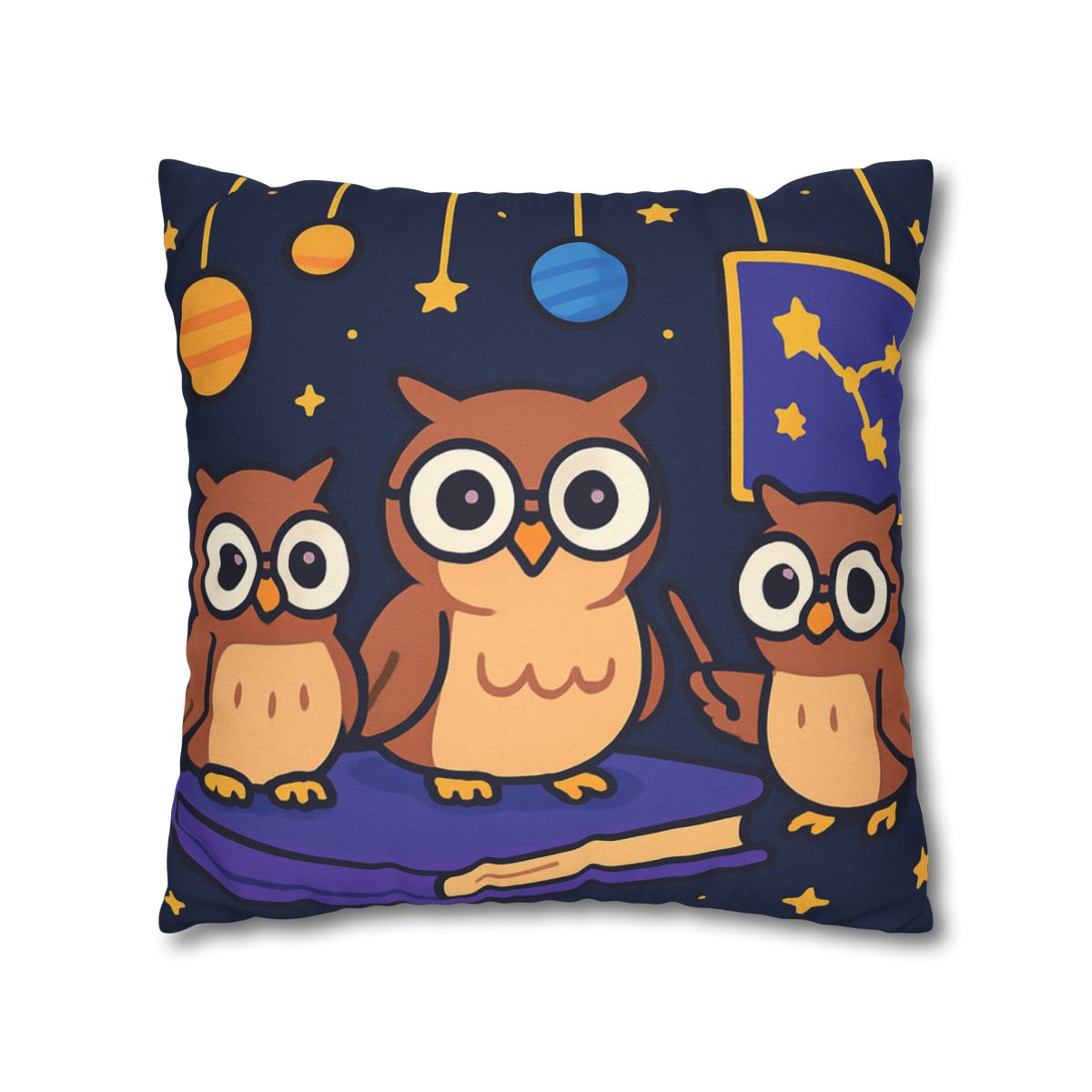 Galaxy Library Of The Wise Owls trendy patterned pillow cases