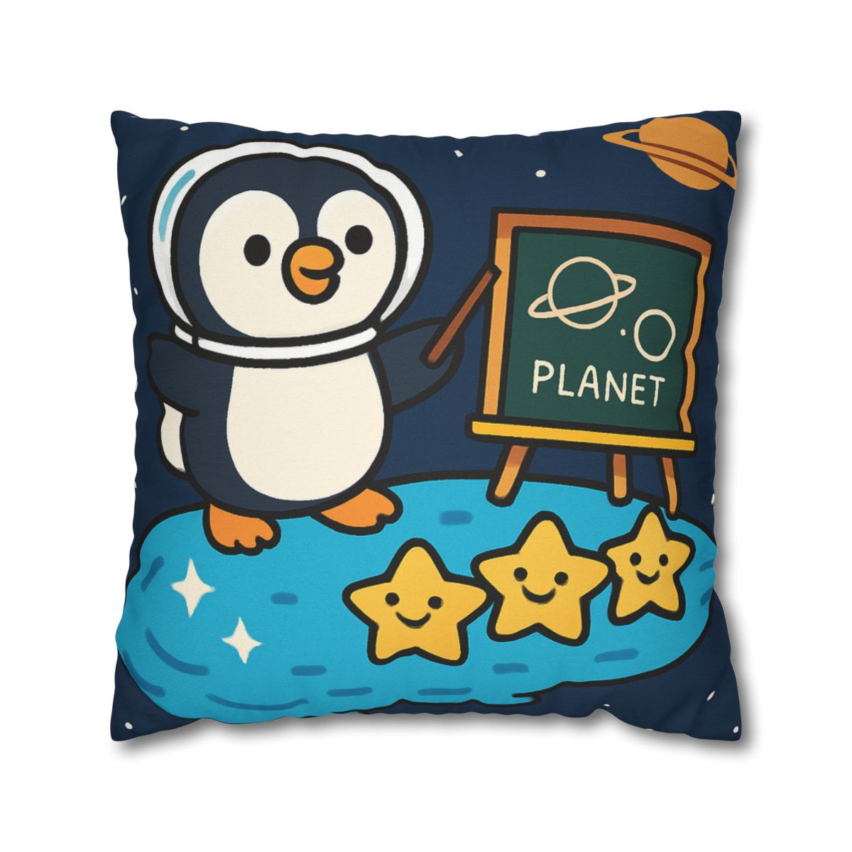 Comet Classroom With Captain Penguin personalized pillow covers